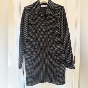 Cleo Black and White Polka Dot Trench Coat